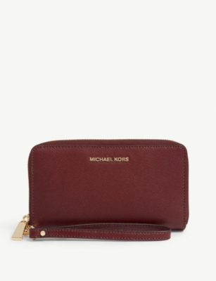 oxblood wallet michael kors