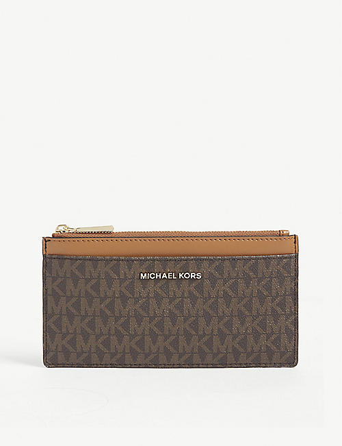 MICHAEL MICHAEL KORS: Logo-printed canvas and leather purse