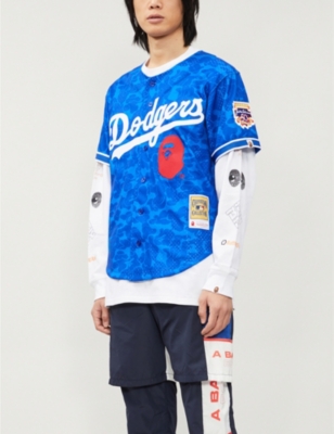 BAPE - Dodgers stretch-jersey baseball shirt
