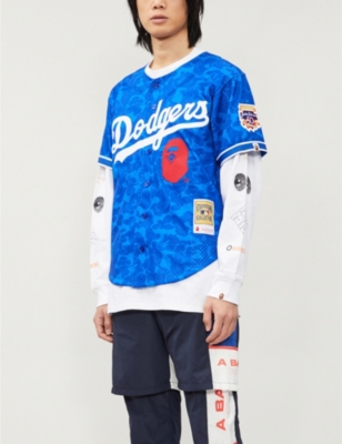 Buy BAPE x Mitchell & Ness Dodgers Jacket 'Blue' - 0039