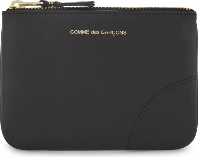 COMME DES GARÇONS Small Leather Pouch, Black Plain | ModeSens