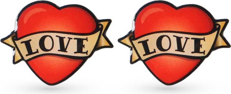 Enamel love stud earrings   TATTY DEVINE   Jewellery   Accessories 