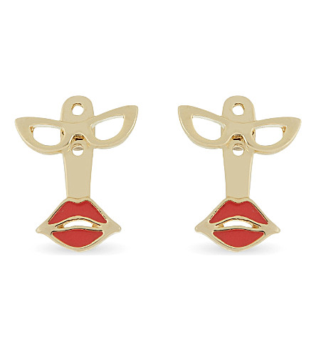 KATE SPADE NEW YORK   Lips gold plated ear jackets