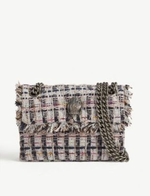 KURT GEIGER LONDON Mini Kensington tweed shoulder bag