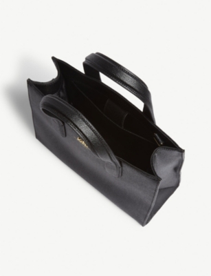 KURT GEIGER BLACK PRACTICAL SAFFIANO LEATHER TOTE BAG