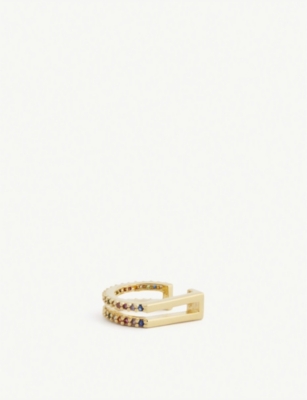 ASTRID & MIYU WISHBONE GOLD-PLATED EAR CUFF