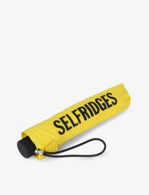 Shop Fulton Men's Yellow Selfridges Super Slim Umbrella In Nero