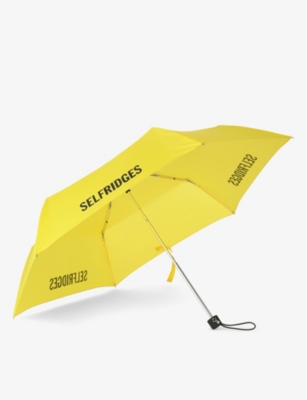 Fulton Mens Yellow Selfridges Super Slim Umbrella In Nero