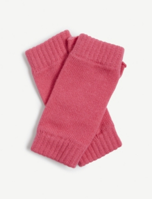 Johnstons Cashmere Wristwarmers In Hot Pink