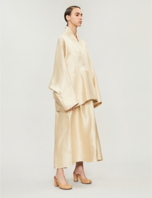 The Row Pernia Silk Coat In Butter ModeSens