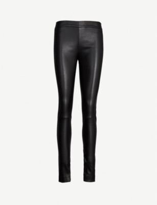 black leather skinny trousers