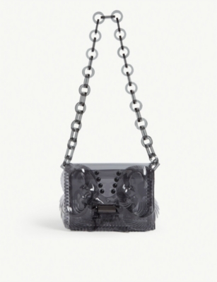 Mame Kurogouchi Laser-cut Pvc Shoulder Bag In Black | ModeSens