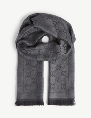GUCCI - GG pattern wool scarf | Selfridges.com