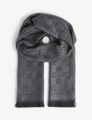 GUCCI - GG pattern wool scarf 