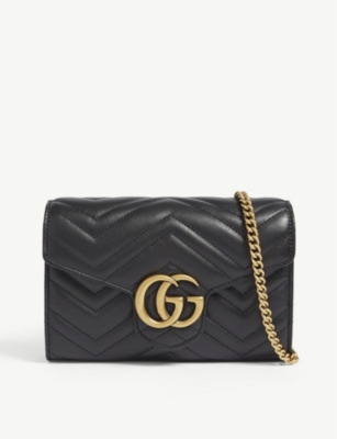 gucci marmont wallet on chain black