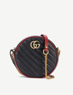 GG Marmont mini leather shoulder bag - Nero Romantic Ceris