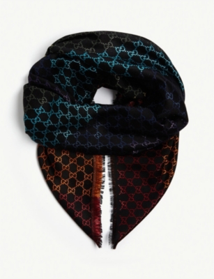 gucci print scarf