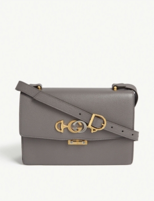 Zumi leather shoulder bag - DUSTY GREY