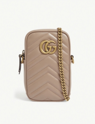 gg marmont mini leather shoulder bag