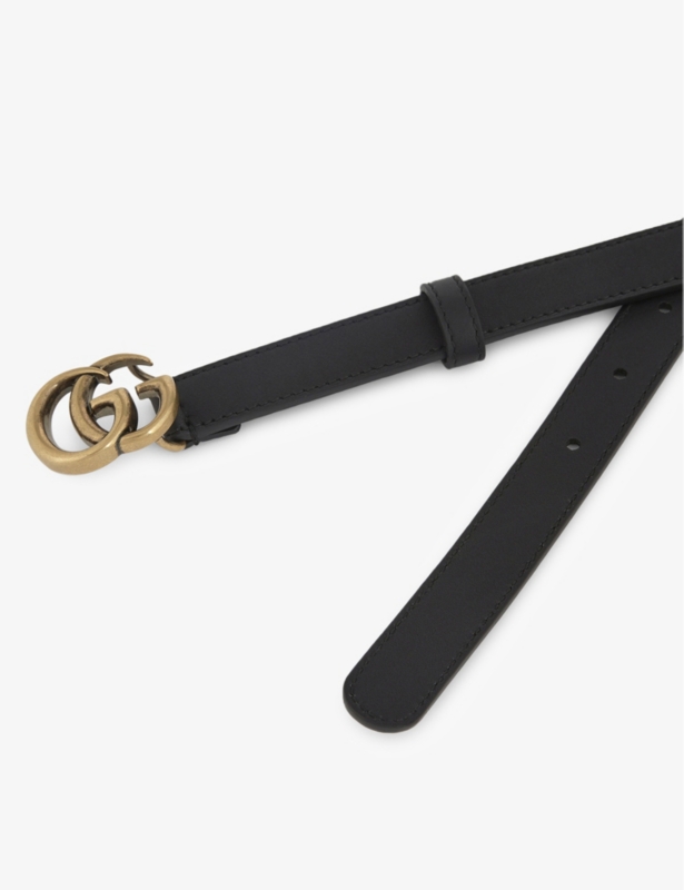 GG buckle thin leather belt