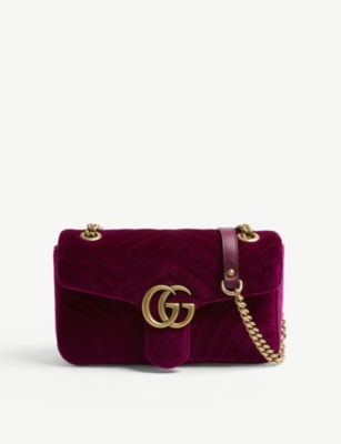 GUCCI Marmont small velvet shoulder bag