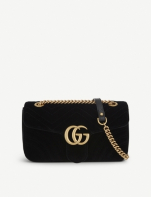 gucci black velvet purse