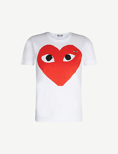 COMME DES GARCONS PLAY: Big Red Heart cotton-jersey T-shirt