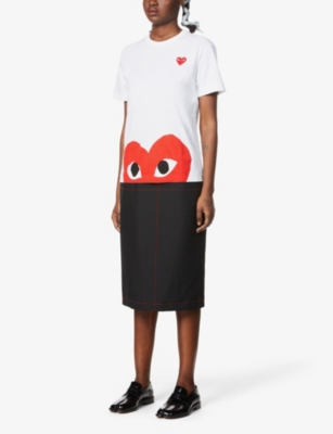 Comme Des Garçons Play Comme Des Garcons Play White Half Heart T-shirt In White
