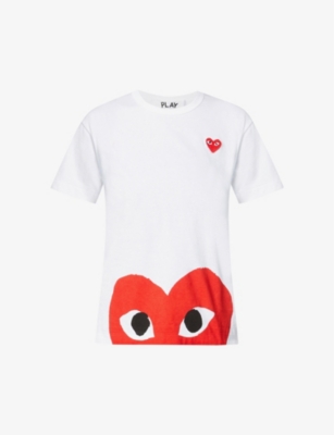 COMME DES GARCONS PLAY Big heart applique cotton jersey T shirt Selfridges