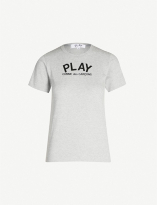 black play comme des garons t-shirt with blue eyes