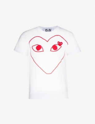 COMME DES GARCONS PLAY: Heart-logo cotton-jersey T-shirt
