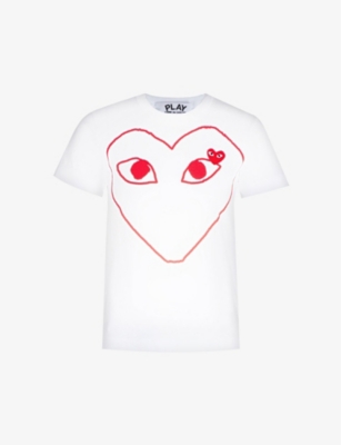 Comme des garcons play heart store logo tee