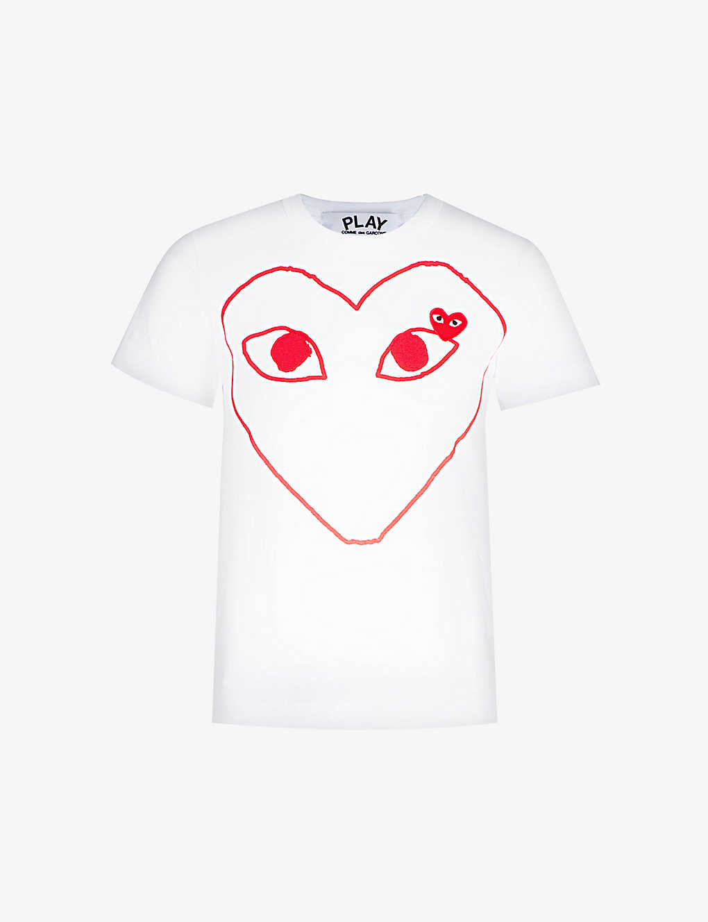 Comme Des Garçons Play Heart-logo Cotton-jersey T-shirt In White