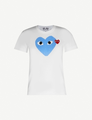COMME DES GARCONS PLAY: 2 Heart-print cotton-jersey T-shirt