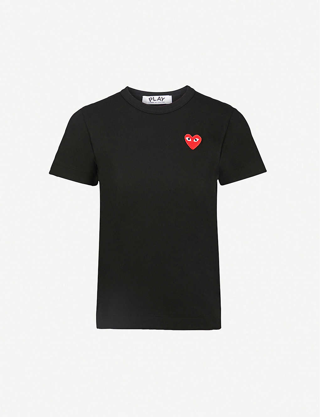 Shop Comme Des Garçons Play Comme Des Garcons Play Women's Black Heart Logo-embroidered Cotton-jersey T-shirt