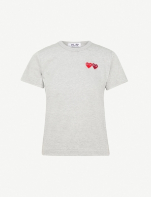 comme des garcons play double heart logo tee