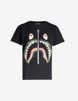 bape shark t shirt black