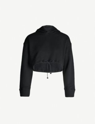 KORAL Clover cotton-blend cropped jersey hoody