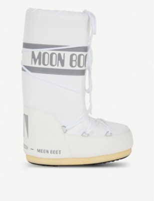 Moon Boot Icon Shell And Faux Leather Snow Boots In White