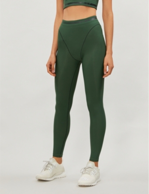 Adam Selman Sport French Cut High-rise Stretch-jersey Leggings In Army