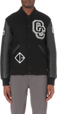 OPENING CEREMONY   Patch embellished varsity jacket