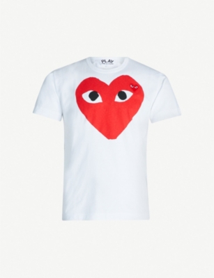 COMME DES GARCONS PLAY - Heart logo cotton-jersey T-shirt | Selfridges.com