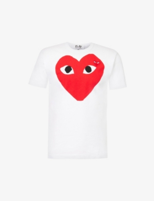 COMME DES GARCONS PLAY - Heart logo cotton-jersey T-shirt | Selfridges.com