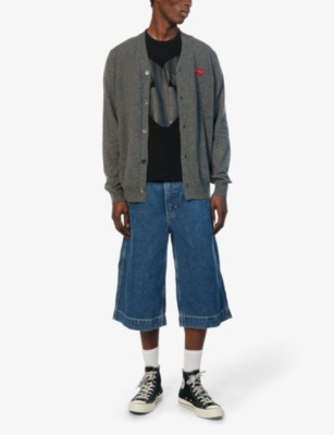 Comme Des Garçons Play Comme Des Garcons Play Mens Black Heart Logo T-shirt In Nero