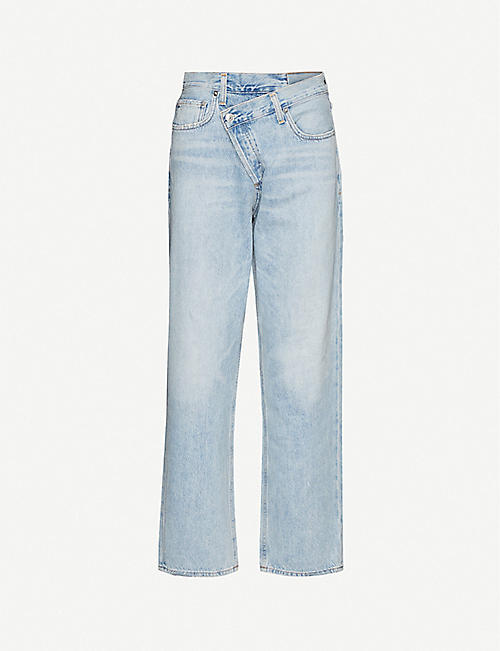 AGOLDE: Criss Cross straight mid-rise jeans