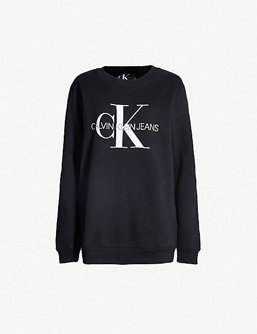 CALVIN KLEIN: Logo-print cotton sweatshirt