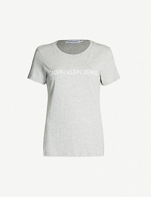 CALVIN KLEIN: Logo-print slim-fit T-shirt