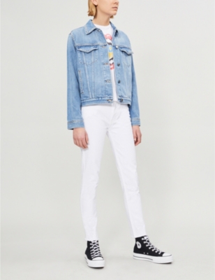 RE/DONE Raw-hem high-rise skinny jeans