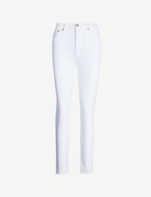 RE/DONE Raw-hem high-rise skinny jeans