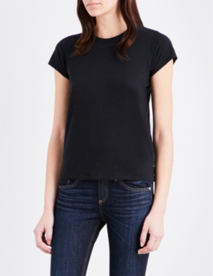 Shop Rag & Bone Women's Black Round Neck Cotton-jersey T-shirt